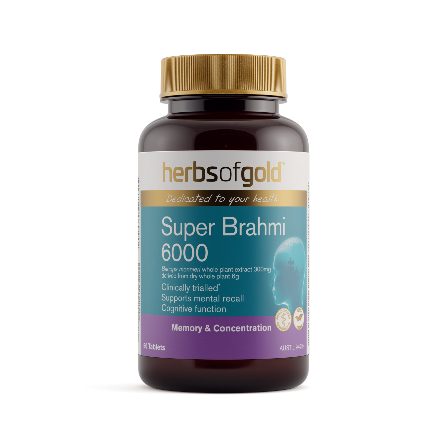 Herbs of Gold Super Brahmi 6000 60 tablets