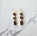 Agate 3 drop Earrings set in 18 Carat Gold Plate