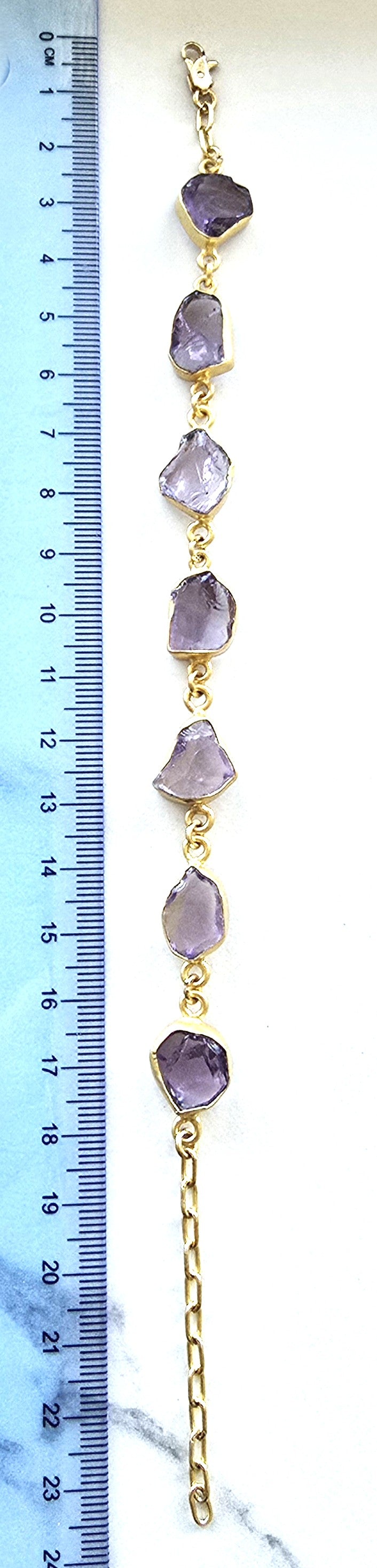 Amethyst 18 Carat Gold Plate Bracelet