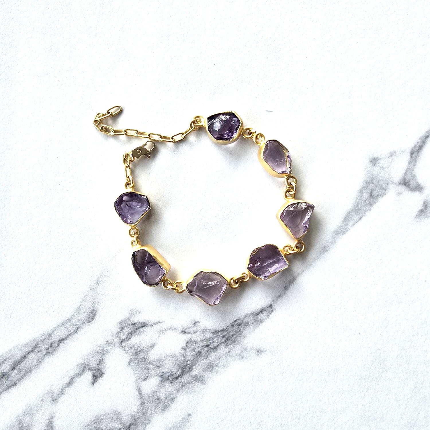 Amethyst 18 Carat Gold Plate Bracelet