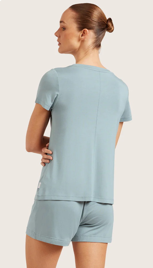Boody Goodnight Sleep Tee - Mineral Blue