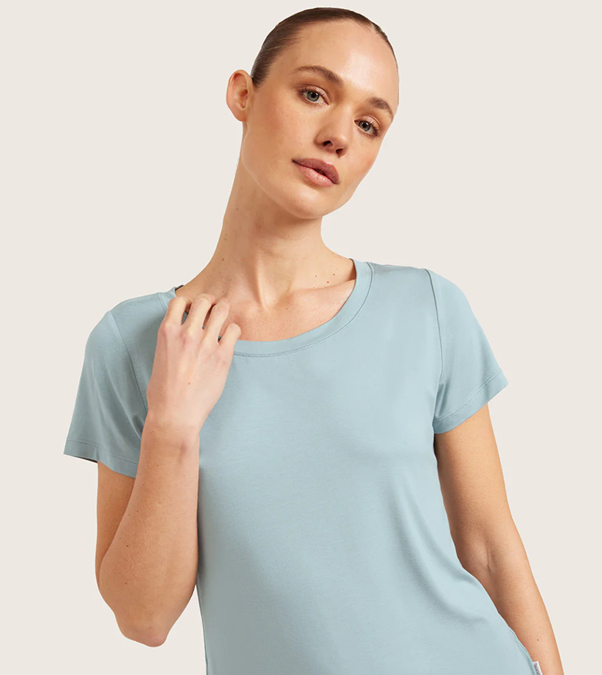 Boody Goodnight Sleep Tee - Mineral Blue