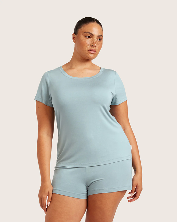 Boody Goodnight Sleep Tee - Mineral Blue
