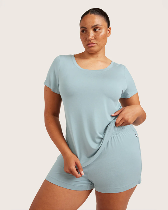 Boody Goodnight Sleep Tee - Mineral Blue