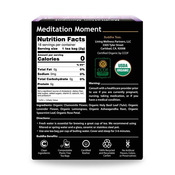 Buddha Meditation Moment Organic Herbals Tea