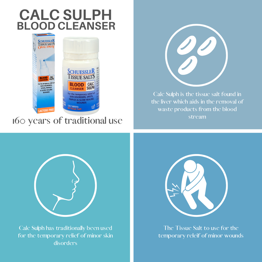 Schuessler Tissue Salts- Blood Cleanser (Calc Sulph) 125t