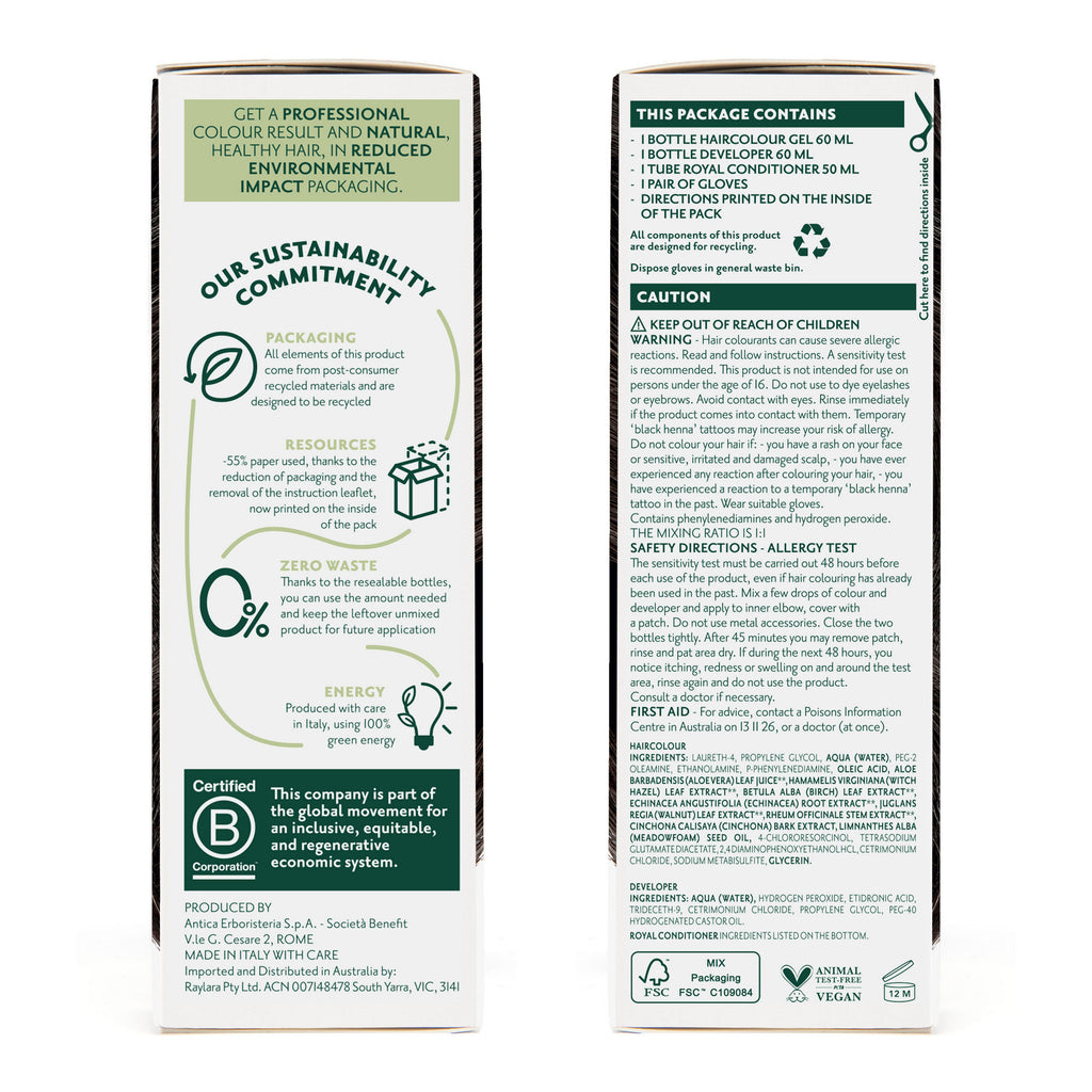 Herbatint 3N Dark Chestnut product packaging side panels