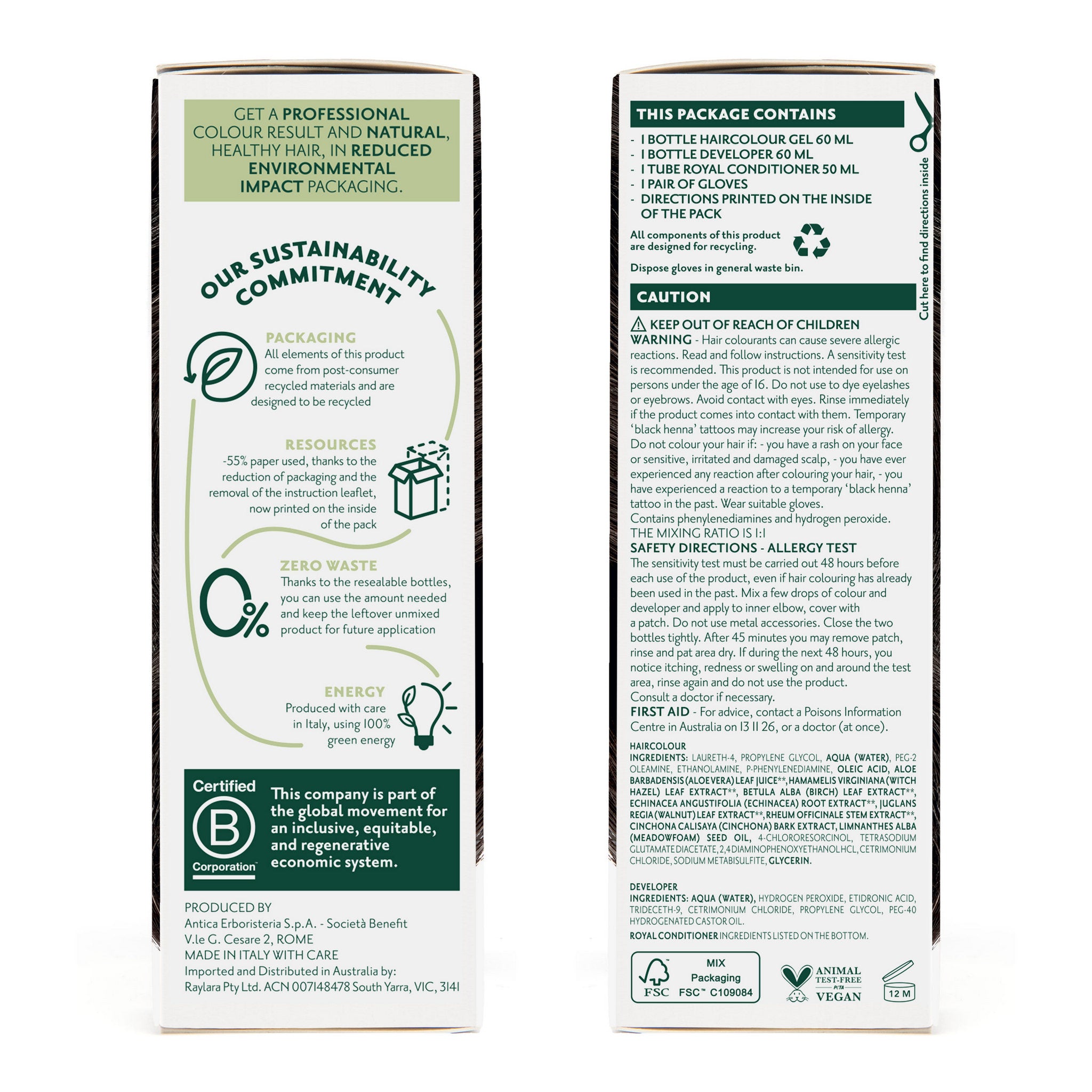 Herbatint 3N Dark Chestnut product packaging side panels