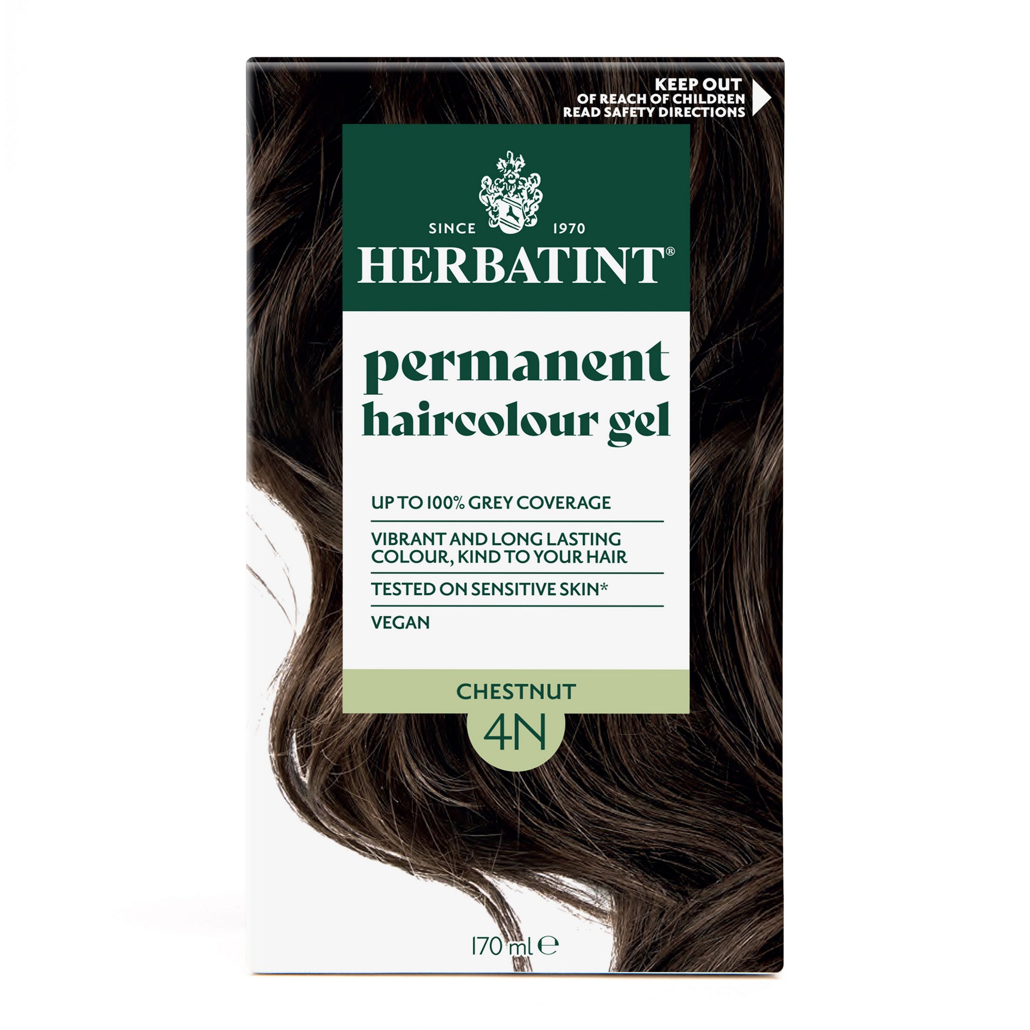 Herbatint 4N Chestnut Natural Permanent Hair Colour 170ml front view