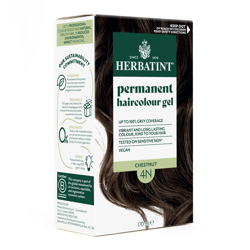 Herbatint 4N Chestnut hair colour box angled view