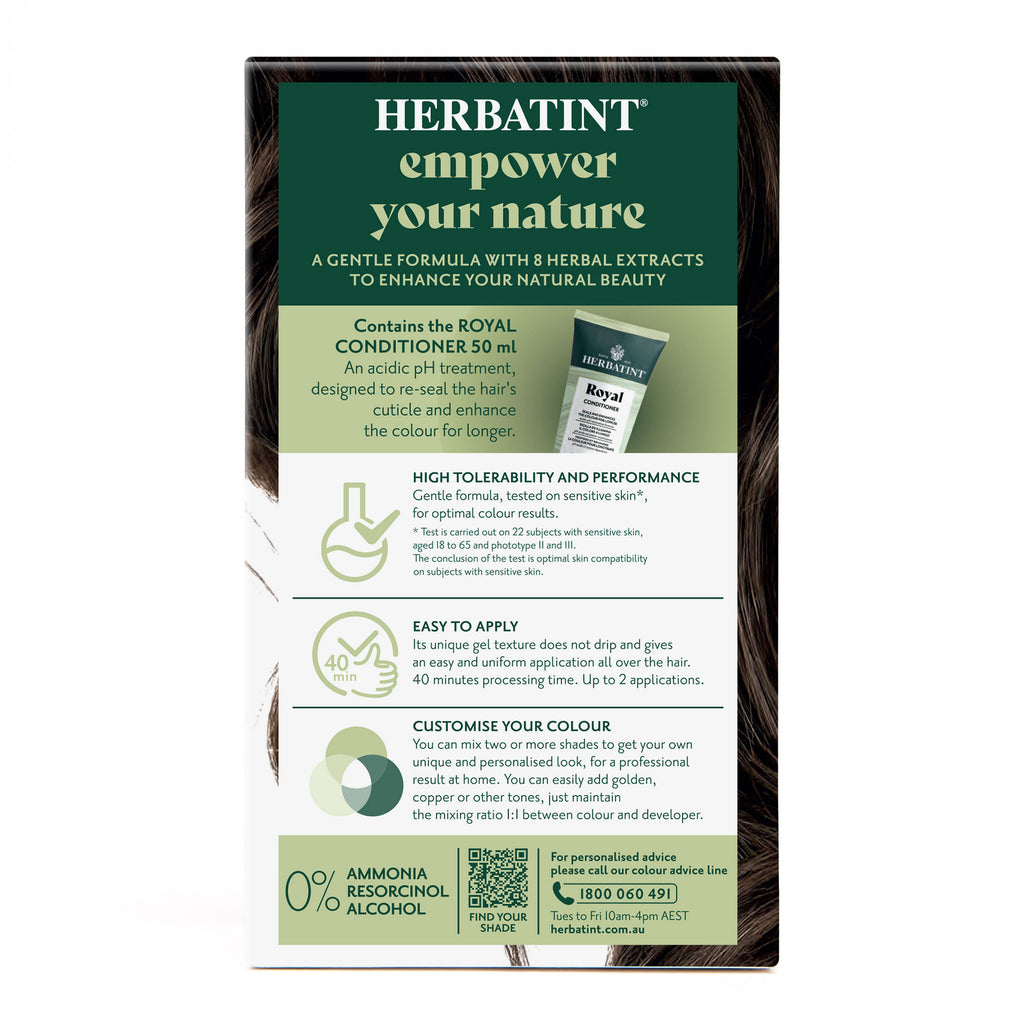 Herbatint 4N Chestnut ingredients and instructions back label