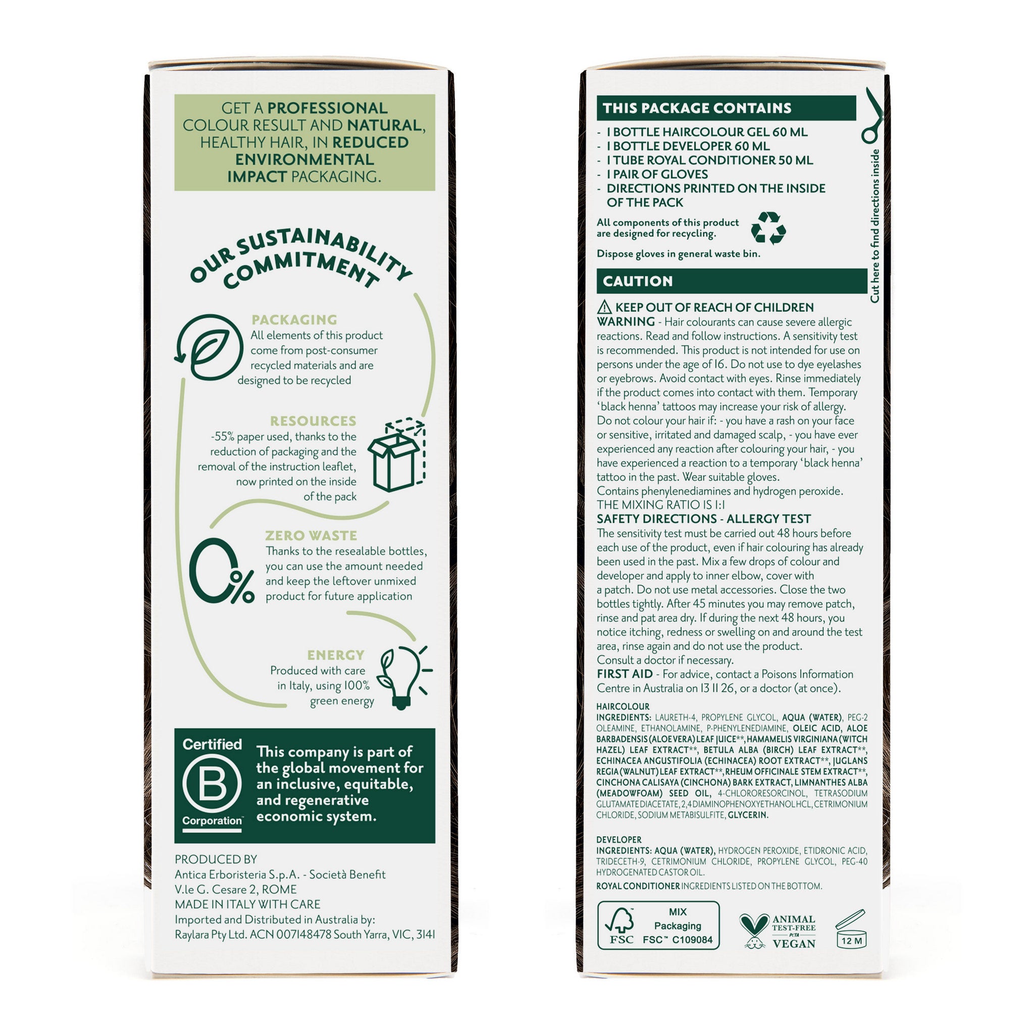 Herbatint 4N Chestnut product packaging side panels