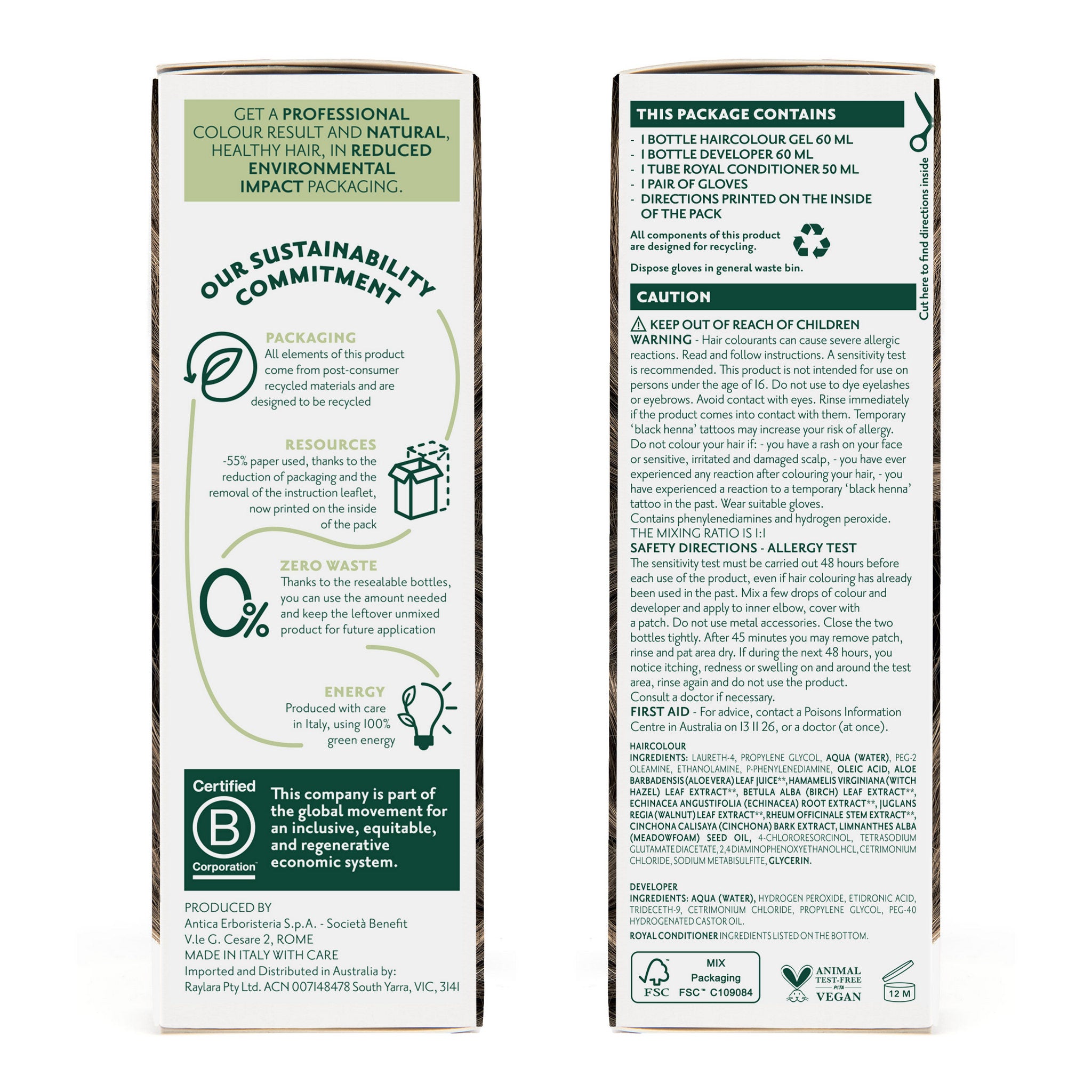 Herbatint 6N Dark Blonde product packaging side panels