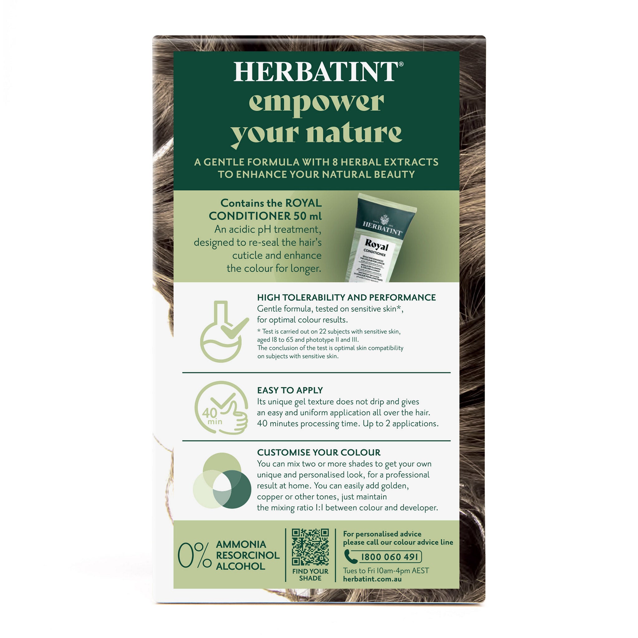 Herbatint 7N Blonde ingredients and instructions back label
