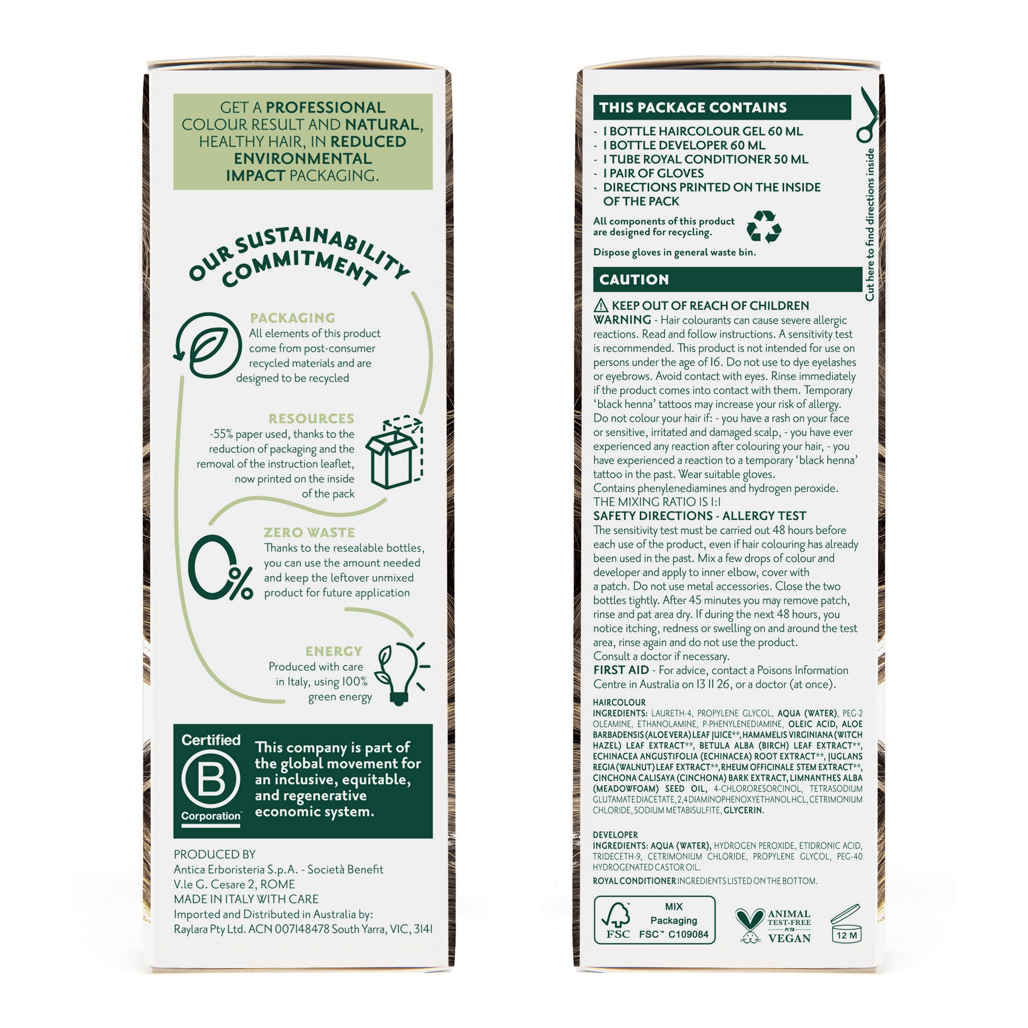 Herbatint 7N Blonde product packaging side panels