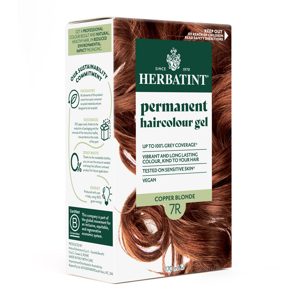 Herbatint 7R Copper Blonde hair colour box angled view