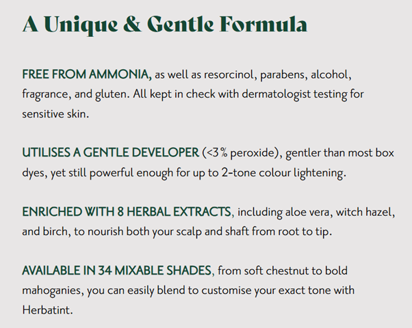 Herbatint natural hair colour features and benefits