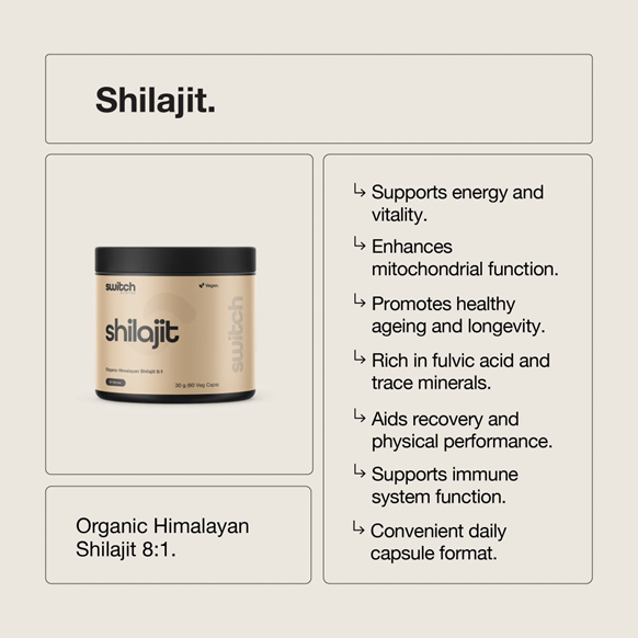 Switch Nutrition Organic Himalayan Shilajit 60c