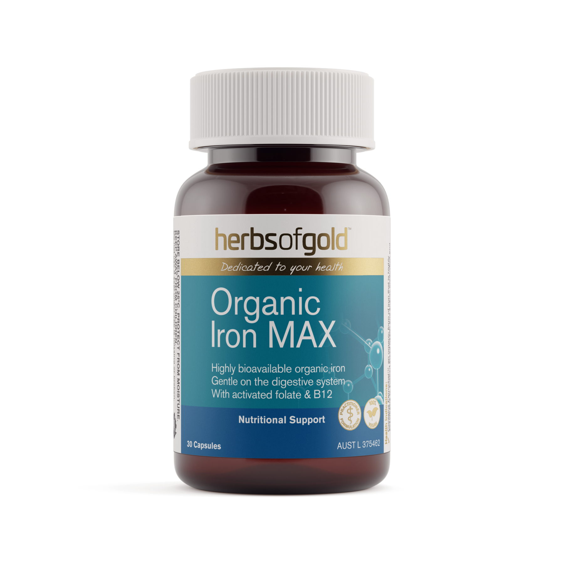 Herbs of Gold Organic Iron Max 30 capsules