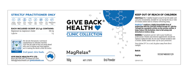 Give Back Health Clinic Collection Mag Relax 160g