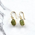 Peridot Sold Plated Single Drop Earrings