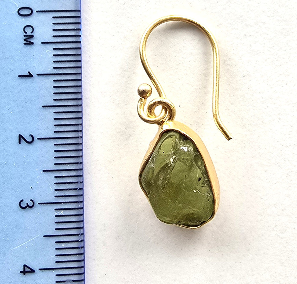 Peridot Sold Plated Single Drop Earrings