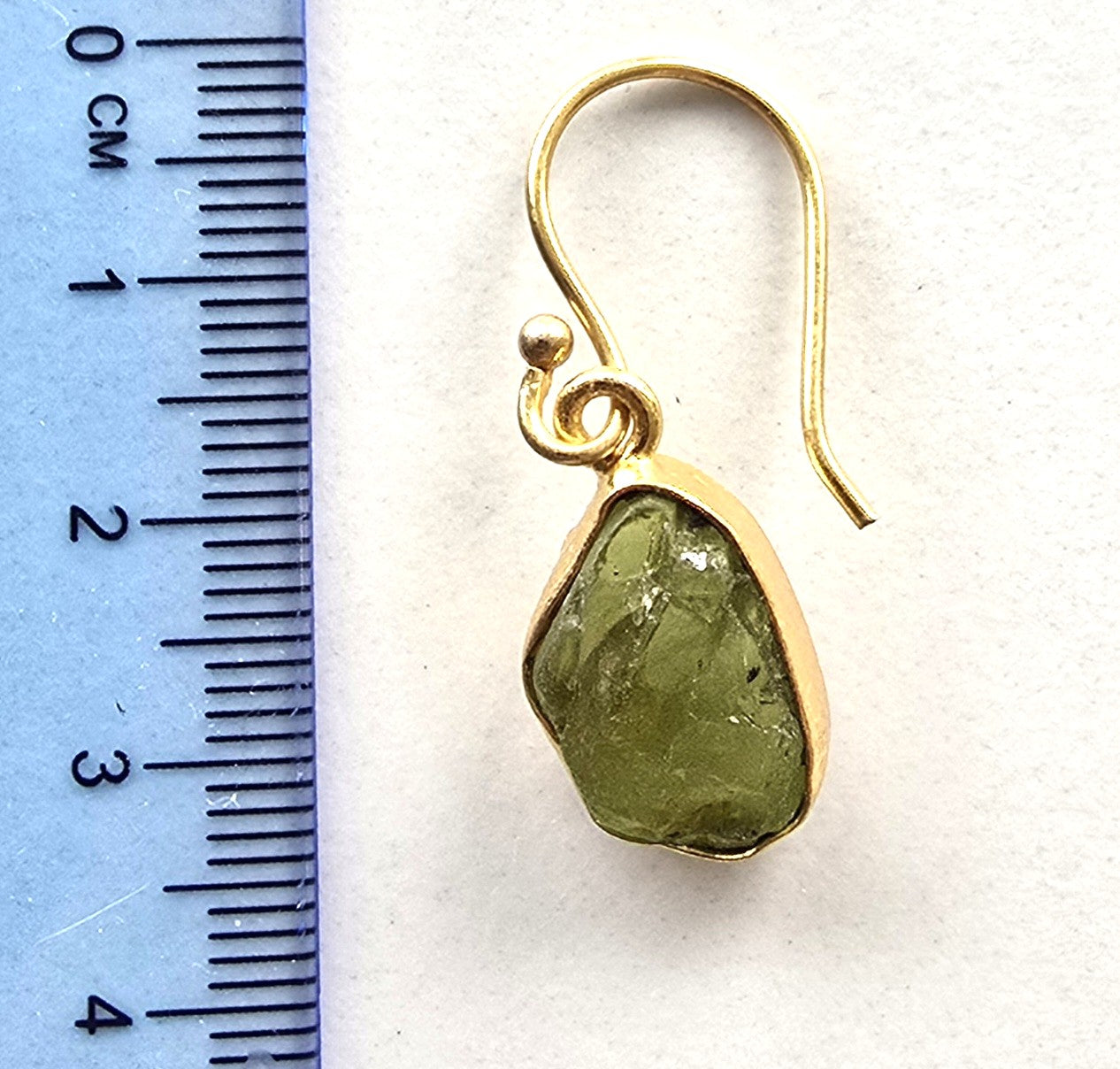 Peridot Sold Plated Single Drop Earrings