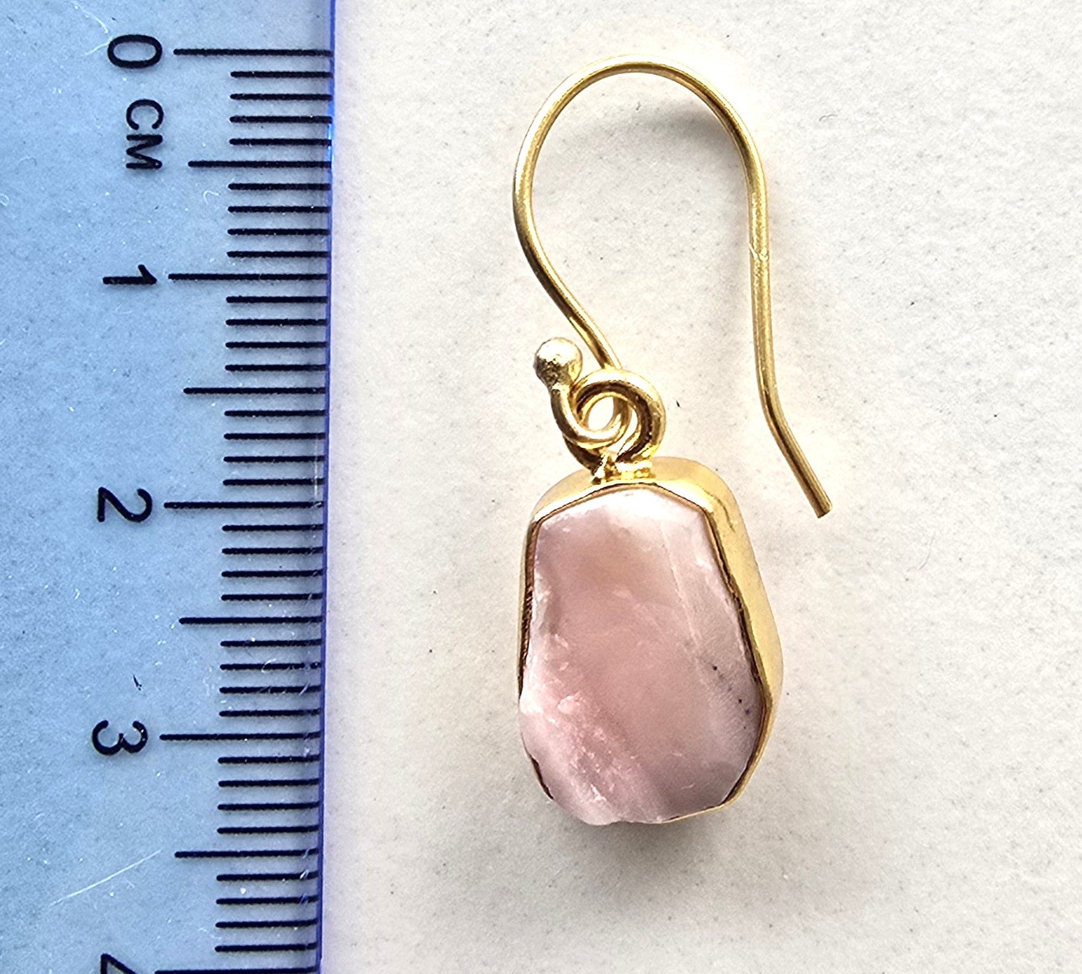 Pink Opal Gold Plated Earrings
