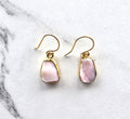 Pink Opal Gold Plated Earrings