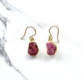 Ruby Gold Plated Drop Earrings